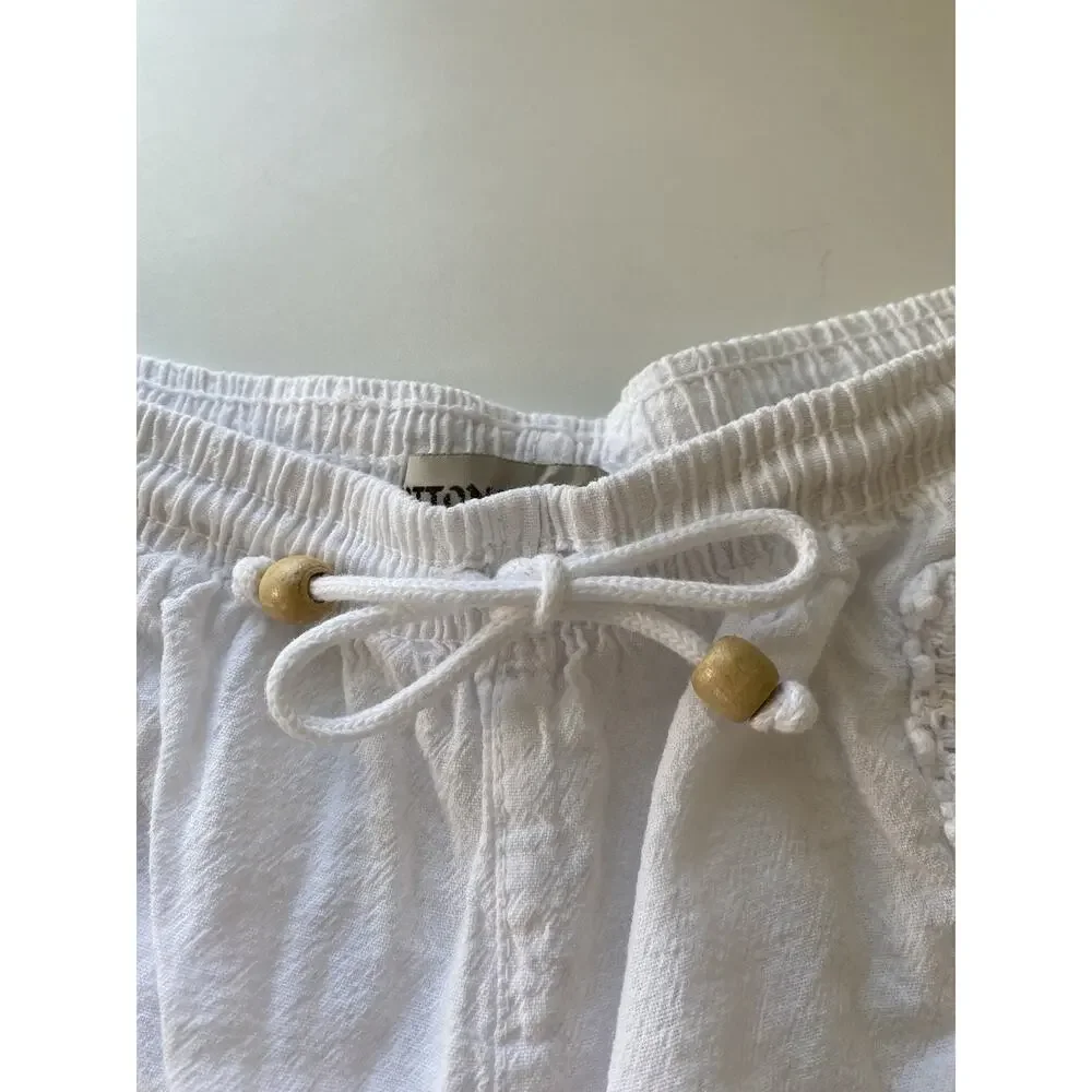 Cotton Natural The Brand Cancun Shorts White Size S Beach Casual Vacation